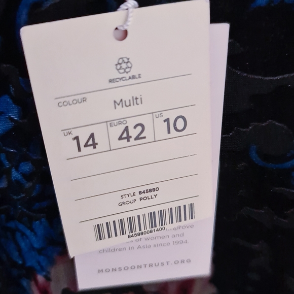 Monsoon Velvet Floral Dress - Picture 4 of 7